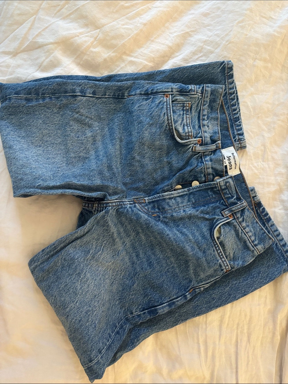 Reformation Medium Blue Straight-Leg Women's Jeans